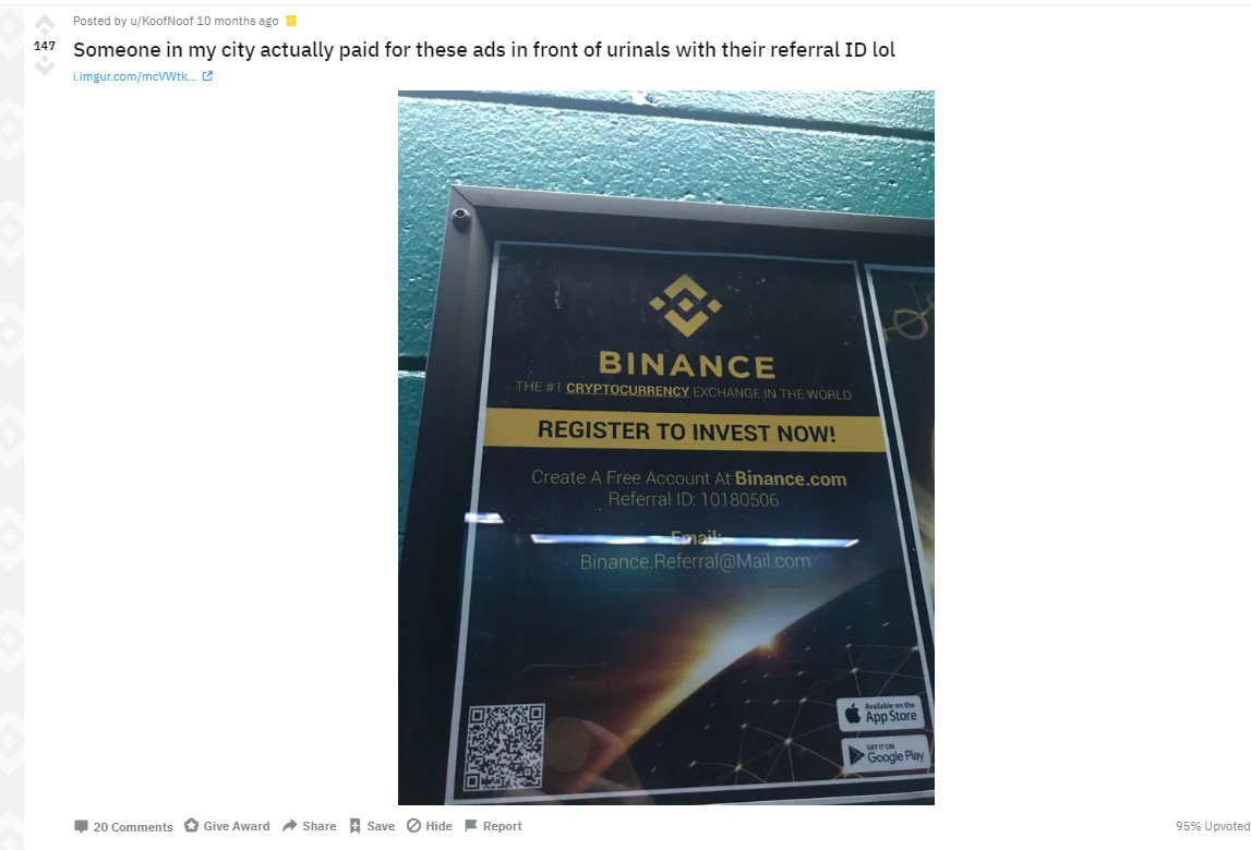 Binance referral scheme